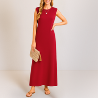 Emma™ | Elegantes langes Anti-Knitter-Kleid – Rot