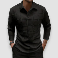 Rian | Knitted Polo Shirt – Schwarz