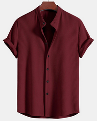 Herren Stilvolles Polo Shirt | Eleganter Stehkragen – Rot