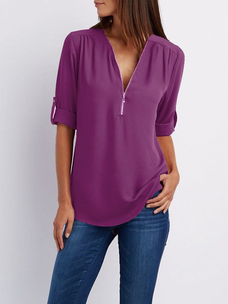 Langärmelige Lockere Bluse