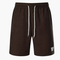 Herren Shorts aus Cord mit elastischem Bund für den Sommer – Kaffee