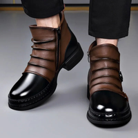 Zamran – Vintage Lederstiefeletten – Braun