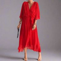 Isolde | Maxikleid aus Premiumstoff – Rot