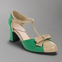 Quelharda | Retro T-Strap Pumps für Sommer – Grün