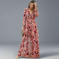 Winelisa | Elegantes Kleid mit Langen Ärmeln – Dunkelrosa