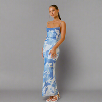 Hermine | Premium Floral Maxi Dress für besondere Anlässe – See blau