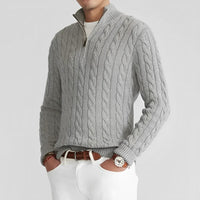 Troyer für Herren - Leichter Sommerpullover mit Reißverschluss für kühle Abende – Grau