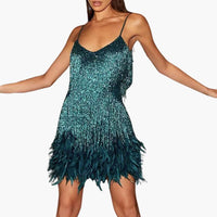 Adriana | Stylisches Cocktailkleid – Pfauenblau