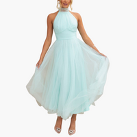Elegantes Tüllkleid für Damen - Perfekt für festliche Anlässe – Hellblau