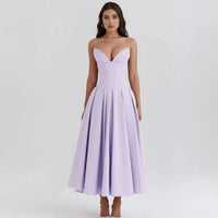 Larissa | Damen Korsett Midi Kleid Besondere Anlässe – Korsett Midi Elegant 2026 – Flieder Laarni