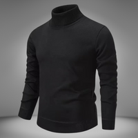 Klassischer Rollkragenstrickpullover für Männer – Schwarz