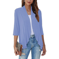 SEVDA - LEICHTER CARDIGAN MIT DREIVIERTELÄRMELN – Hellblau