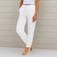 Quirina - leichte Leinenhose – Weiß