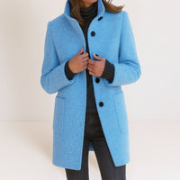 Victoria | Damenjacke mit hohem Kragen luxuriös – Hellblau