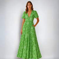 Tessa™ | Luxuriöses Blumenkleid – Grün