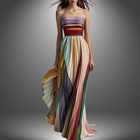 Asia | Premium Langes Casual Kleid – Mehrfarbig