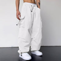 Kaleb - Aktuelle weite Cargohose – Weiß