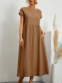Darcy | Bauchbedeckendes Komfortkleid – Braun