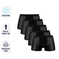 Sommerfrische Boxershorts für Herren - Atmungsaktive Kühlende Unterhosen (5er-Pack) – Schwarz