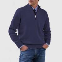 Herrenpullover mit halbem Reißverschluss – Marine