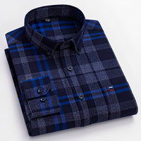Nikolas - Elegantes Herrenshirt mit Karomuster – Marine