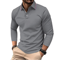 Rafael | Premium Polo Herren stilvoll mit kontrastierendem Kragen – Grau
