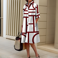 Helena™ | Elegantes Kleid mit geometrischem Muster – Rot