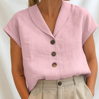 Emy™| Elegante unifarbene Bluse – Rosa