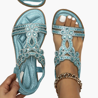 Boho Style Orthopedic Sandals für Frauen – Comfort & Style – Himmelblau