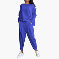 Stilvolles und gemütliches Zweiteiler-Set für Damen – Blau