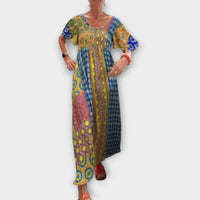 Melania - Lebhaftes Boho-Kleid im trendigen Stil – Gelb