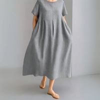 Bianca™ | Elegantes Kleid mit kurzen Ärmeln – Grau