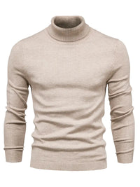 Pullover Herren Rollkragen Slim Fit | Langarm Smart Casual – Beige