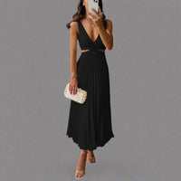 Zanna | Elegante Wickelrobe für den Sommer – Schwarz