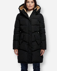 Jacke für Damen mit flauschigem Innenfutter in großen Größen – Schwarz