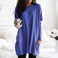 NINA - ÜBERGROßER PULLOVER – Blau