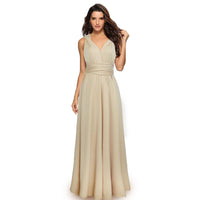 Heidi Mode | Multi-Wear Multi-Seil Kreuz rückenfrei Bandage Kleid – Champagner Nr. 2