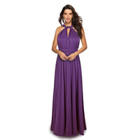 Heidi Mode | Multi-Wear Multi-Seil Kreuz rückenfrei Bandage Kleid – Traube lila