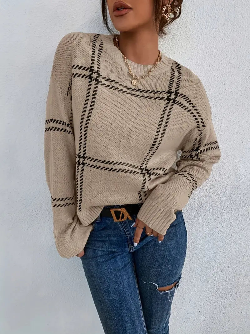 Clirina | Rundhalsausschnitt mit hängenden Schultern für einen schicken Pullover in der Saisongarderobe