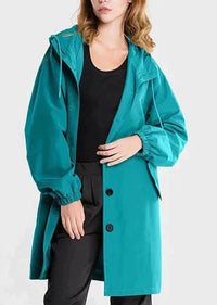 Damen Winterregenjacke | Mit Knöpfen – Blau