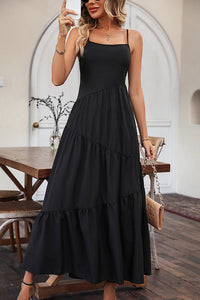 Maribeth - Luftiges &amp; Stilvolles Sommer-Maxikleid – Schwarz