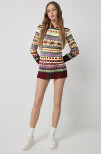 Elena | Kuscheliger Kapuzenpullover mit Muster – Mehrfarbig