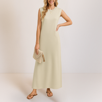 Emma™ | Elegantes langes Anti-Knitter-Kleid – Khaki