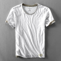 Herren Sommer Rundhals T-Shirt | Lässig – Weiß