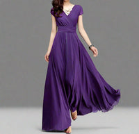 Karmilda | Elegantes Chiffon-Abendkleid für Damen – Lila