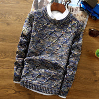Pullover Herren Rundhals Bunt | Strick & Gemustert – Blau