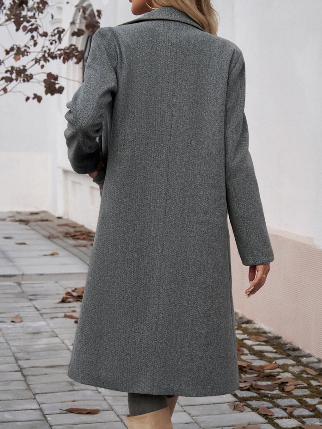 Irelitha | Damen Mantel mit Taschen, Kragen und langen Ärmeln