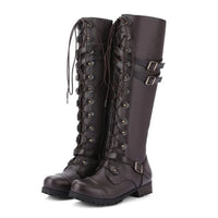 Damen Schnürstiefel mit Schnallendetails | Lässig – Braun