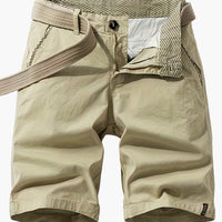 Herren-Bermudashorts mit Gürtel für Freizeit & Urlaub – Khaki
