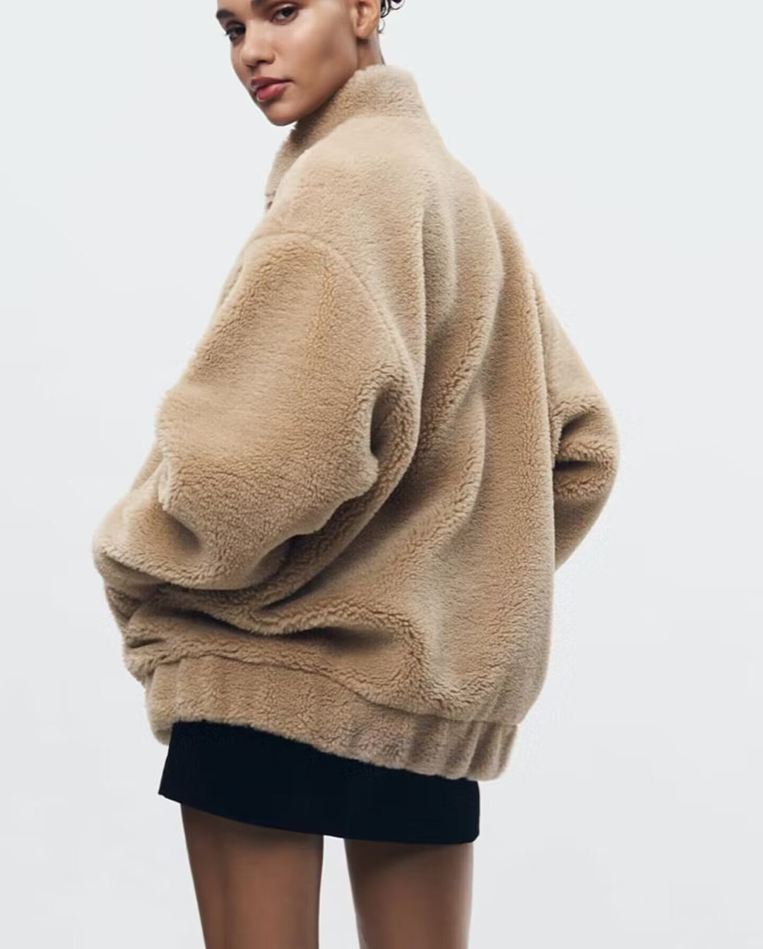 Klevonith | Kuscheliger Teddy-Fleece Mantel für Damen aus Lammfell